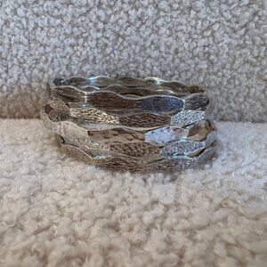 Set of 5 Individual Sterling Silver Bangle Bracelets